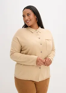 Cardigan effetto camicia in filato fine, bonprix Cardigan effetto camicia in filato fine, bonprix