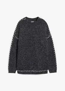 Maglione lungo in filato peloso, bonprix Maglione lungo in filato peloso, bonprix