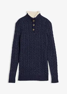 Maglione con colletto alto con bottoni, bonprix Maglione con colletto alto con bottoni, bonprix