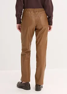 Pantaloni in similpelle con cinta comoda, bonprix Pantaloni in similpelle con cinta comoda, bonprix