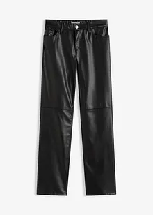 Pantaloni in similpelle con cinta comoda, bonprix Pantaloni in similpelle con cinta comoda, bonprix