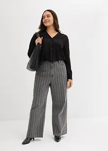 Jeans wide leg con effetti destroyed, vita alta, bonprix Jeans wide leg con effetti destroyed, vita alta, bonprix