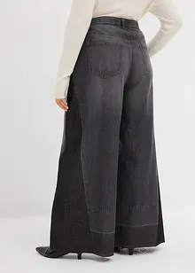 Jeans wide leg con inserto, vita alta, bonprix Jeans wide leg con inserto, vita alta, bonprix