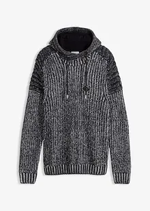 Maglione in filato grosso con cappuccio e dettagli stile biker, bonprix Maglione in filato grosso con cappuccio e dettagli stile biker, bonprix
