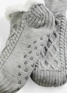 Calze da casa con motivo a trecce, fodera teddy e soletta antiscivolo, bonprix Calze da casa con motivo a trecce, fodera teddy e soletta antiscivolo, bonprix