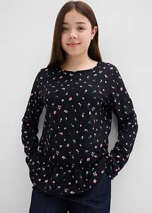 Maglia a maniche lunghe in misto cotone biologico elasticizzato, bonprix Maglia a maniche lunghe in misto cotone biologico elasticizzato, bonprix