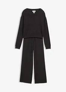 Maglione in filato fine e pantaloni in maglia di morbida viscosa (set 2 pezzi), bonprix Maglione in filato fine e pantaloni in maglia di morbida viscosa (set 2 pezzi), bonprix