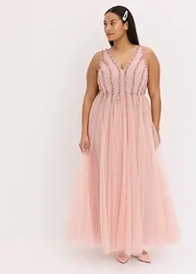 Abito lungo in fine tulle con ricami e paillettes, bonprix Abito lungo in fine tulle con ricami e paillettes, bonprix