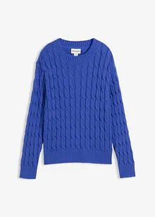 Maglione a trecce in puro cotone biologico riciclabile, bonprix Maglione a trecce in puro cotone biologico riciclabile, bonprix