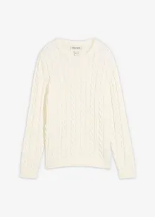 Maglione a trecce in puro cotone biologico riciclabile, bonprix Maglione a trecce in puro cotone biologico riciclabile, bonprix