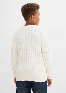 Maglione a trecce in puro cotone biologico riciclabile, bonprix Maglione a trecce in puro cotone biologico riciclabile, bonprix