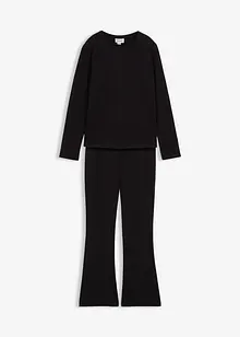 Maglia a maniche lunghe e pantaloni di jersey a coste (set 2 pezzi), bonprix Maglia a maniche lunghe e pantaloni di jersey a coste (set 2 pezzi), bonprix