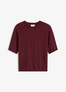 Maglioncino in filato fine a mezza manica con strass, bonprix Maglioncino in filato fine a mezza manica con strass, bonprix