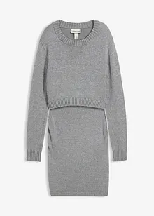 Completo prémaman a due pezzi: maglione e gonna in cotone con filato lucido, bonprix Completo prémaman a due pezzi: maglione e gonna in cotone con filato lucido, bonprix