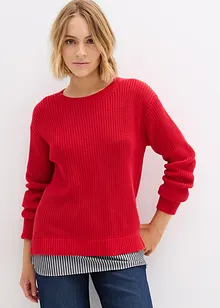 Maglione con inserto di camicia, bonprix Maglione con inserto di camicia, bonprix