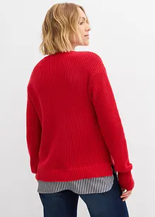 Maglione con inserto di camicia, bonprix Maglione con inserto di camicia, bonprix
