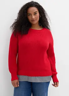 Maglione con inserto di camicia, bonprix Maglione con inserto di camicia, bonprix