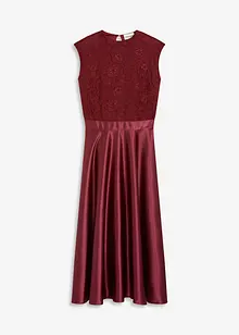 Abito midi in satin lucido con pizzo, bonprix Abito midi in satin lucido con pizzo, bonprix