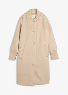 Giaccone in lana con finiture a maglia, bonprix Giaccone in lana con finiture a maglia, bonprix