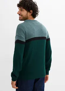 Maglione pratico a girocollo con motivo color block, bonprix Maglione pratico a girocollo con motivo color block, bonprix