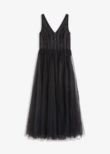 Abito lungo in fine tulle con ricami e paillettes, bonprix Abito lungo in fine tulle con ricami e paillettes, bonprix