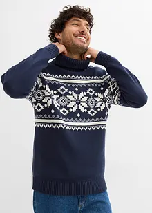 Maglione norvegese a collo alto in puro cotone, bonprix Maglione norvegese a collo alto in puro cotone, bonprix