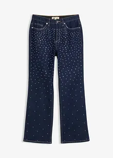 Jeans straight con girovita comodo e strass, vita media, bonprix Jeans straight con girovita comodo e strass, vita media, bonprix