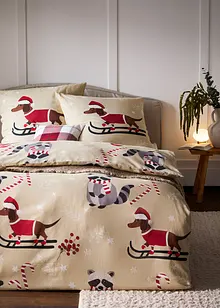Biancheria da letto con bassotto natalizio, bonprix Biancheria da letto con bassotto natalizio, bonprix