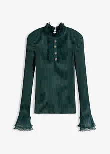 Maglia in filato fine con volant di chiffon, bonprix Maglia in filato fine con volant di chiffon, bonprix