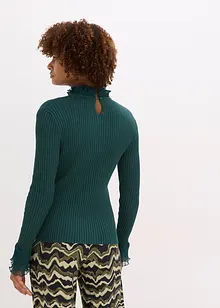 Maglia in filato fine con volant di chiffon, bonprix Maglia in filato fine con volant di chiffon, bonprix