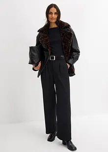 Giacca in similpelle con pelliccia sintetica leopardata, bonprix Giacca in similpelle con pelliccia sintetica leopardata, bonprix