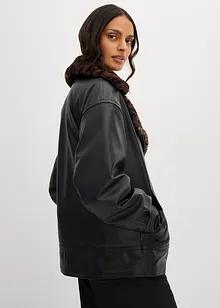 Giacca in similpelle con pelliccia sintetica leopardata, bonprix Giacca in similpelle con pelliccia sintetica leopardata, bonprix