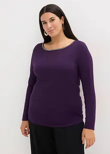 Maglia con inserto in mesh e pietruzze glitterate, bonprix Maglia con inserto in mesh e pietruzze glitterate, bonprix