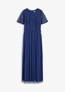 Abito lungo in fine tulle con ricamo e paillettes, bonprix Abito lungo in fine tulle con ricamo e paillettes, bonprix