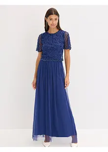 Abito lungo in fine tulle con ricamo e paillettes, bonprix Abito lungo in fine tulle con ricamo e paillettes, bonprix