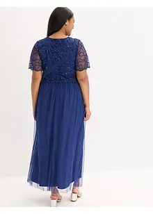 Abito lungo in fine tulle con ricamo e paillettes, bonprix Abito lungo in fine tulle con ricamo e paillettes, bonprix