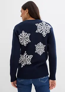 Maglione con scollo rotondo e fiocchi di neve, bonprix Maglione con scollo rotondo e fiocchi di neve, bonprix