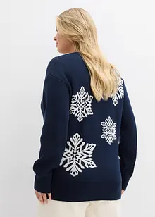 Maglione con scollo rotondo e fiocchi di neve, bonprix Maglione con scollo rotondo e fiocchi di neve, bonprix