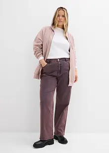 Pantaloni in twill con effetto slavato, bonprix Pantaloni in twill con effetto slavato, bonprix