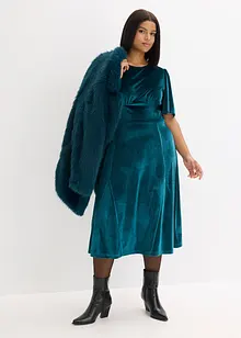 Abito midi in velluto morbido, bonprix Abito midi in velluto morbido, bonprix