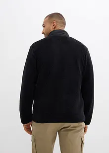 Giacca in pile teddy con inserto in tessuto e collo dritto, bonprix Giacca in pile teddy con inserto in tessuto e collo dritto, bonprix