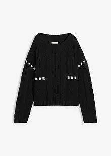 Maglione in filato grosso con motivo a trecce, bonprix Maglione in filato grosso con motivo a trecce, bonprix
