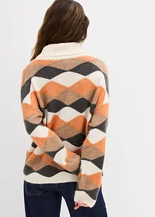 Maglione a collo alto con motivo geometrico, bonprix Maglione a collo alto con motivo geometrico, bonprix
