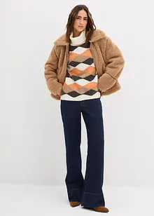 Maglione a collo alto con motivo geometrico, bonprix Maglione a collo alto con motivo geometrico, bonprix