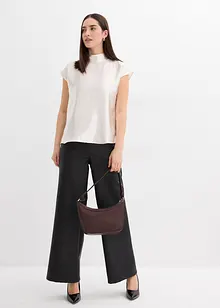 Top in satin con collo a mezza altezza, bonprix Top in satin con collo a mezza altezza, bonprix