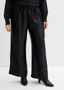 Pantaloni a palazzo satinati con elastico in vita, bonprix Pantaloni a palazzo satinati con elastico in vita, bonprix