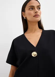 Gilet in morbido punto di Roma con bottone decorativo, bonprix Gilet in morbido punto di Roma con bottone decorativo, bonprix