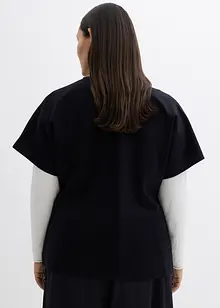 Gilet in morbido punto di Roma con bottone decorativo, bonprix Gilet in morbido punto di Roma con bottone decorativo, bonprix