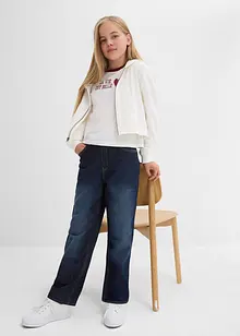 Jeans termici con fodera in jersey wide leg, vita media, bonprix Jeans termici con fodera in jersey wide leg, vita media, bonprix