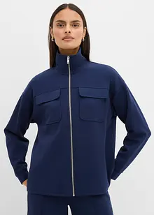 Felpa con zip in misto viscosa leggermente lucido, bonprix Felpa con zip in misto viscosa leggermente lucido, bonprix